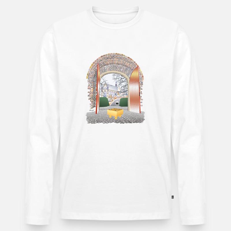 Tor zu Leiden - Männer Premium Bio Langarmshirt - Weiß