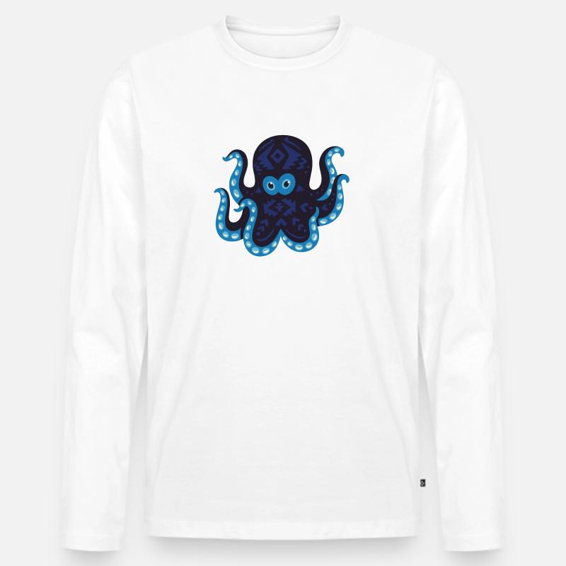 Meerestiere - Männer Premium Bio Langarmshirt - Weiß