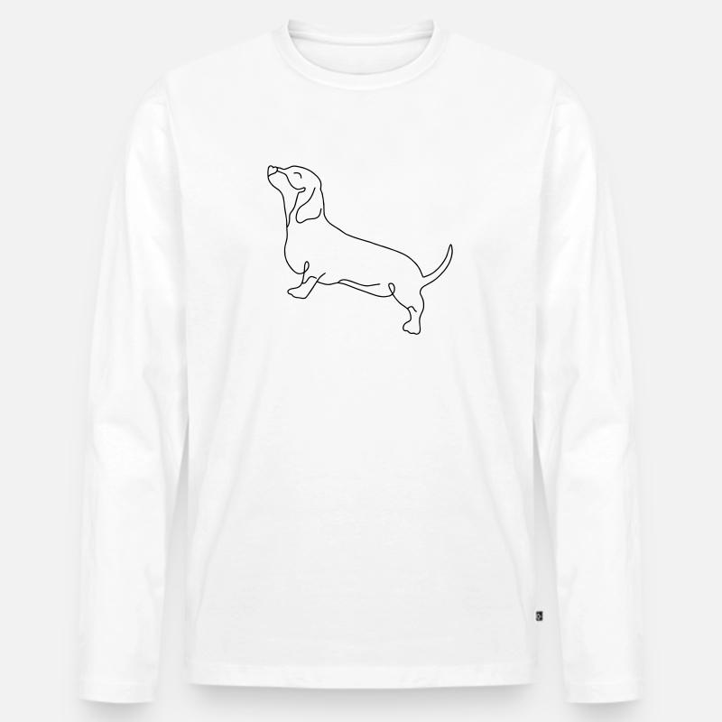 langer Hund - Männer Premium Bio Langarmshirt - Weiß