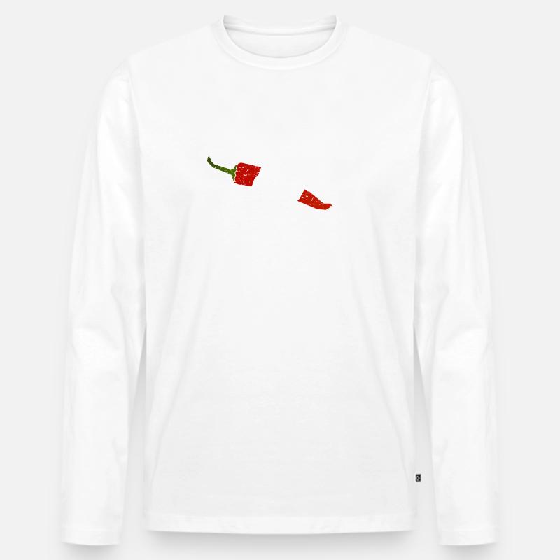 Chili Master - Männer Premium Bio Langarmshirt - Weiß