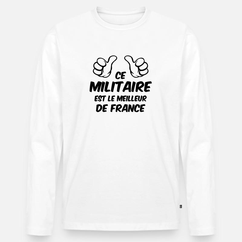 BESTES MILITÄR - Männer Premium Bio Langarmshirt - Weiß