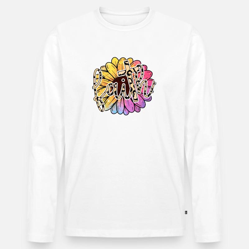 Glaube - Männer Premium Bio Langarmshirt - Weiß
