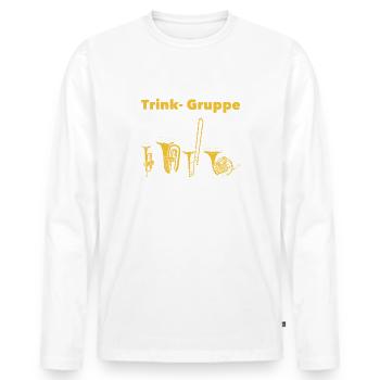 Trink Gruppe - Bläser Problem Blechblasinstrumente - Männer Premium Bio Langarmshirt - Weiß - Vorne - Nico (187cm)