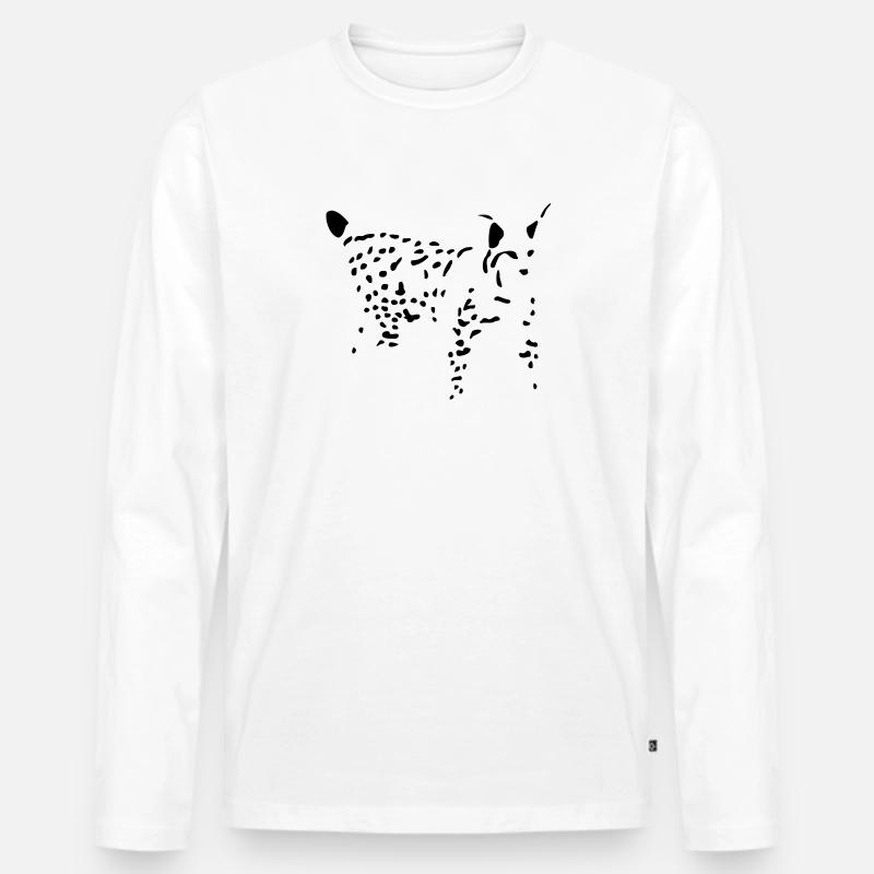 Luchs - Männer Premium Bio Langarmshirt - Weiß