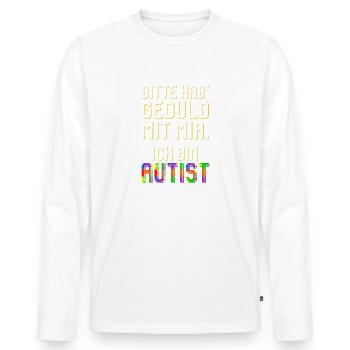 S'il vous plaît soyez patient, je suis autiste spectre - T-shirt manches longues Premium bio Homme - blanc - Devant - Nico (187cm)