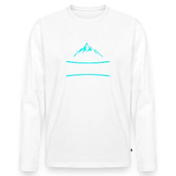 Cadeau d'alpiniste expériences montagne - T-shirt manches longues Premium bio Homme - blanc - Devant - Nico (187cm)