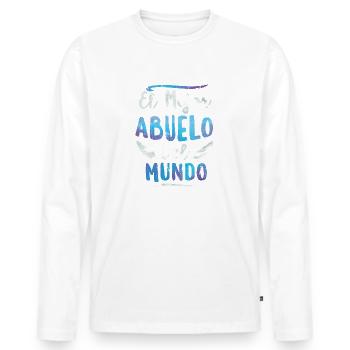 El Mejor Abuelo Del Mundo Opa Vatertag - Männer Premium Bio Langarmshirt - Weiß - Vorne - Nico (187cm)