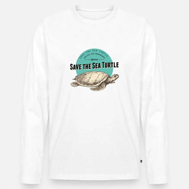 Save The Sea Turtle - Männer Premium Bio Langarmshirt - undefined