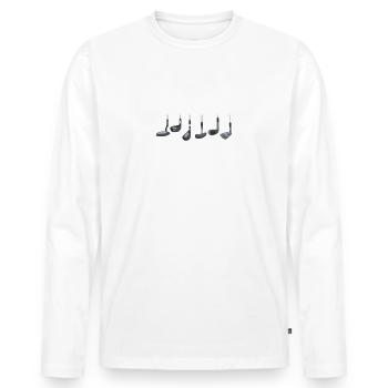 Golf Golfer Golf Golf Club Gift - Men's Premium Organic Long Sleeve Shirt - white - Front - Nico (187cm)