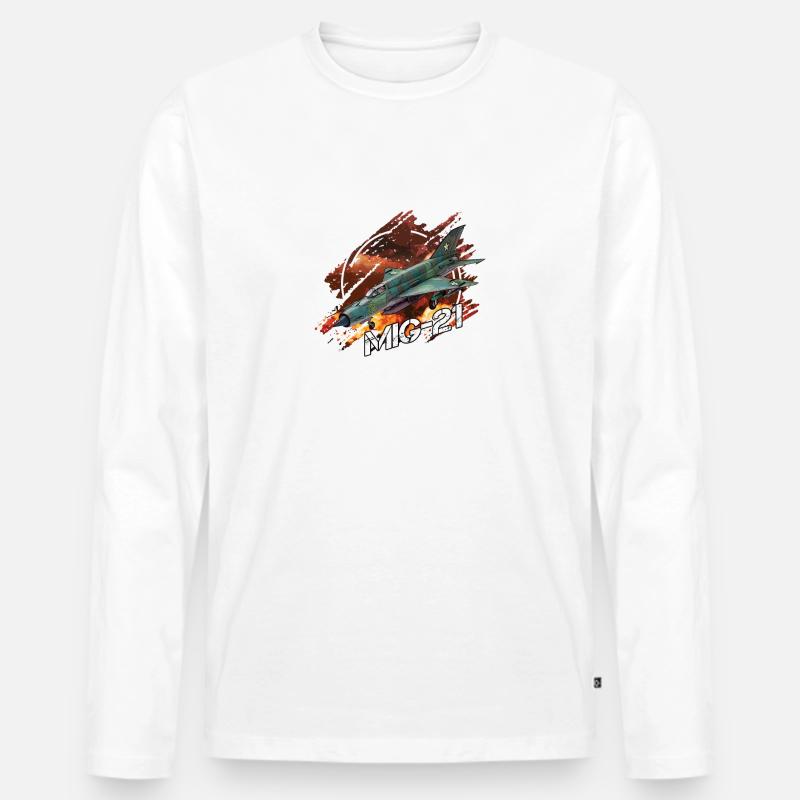 MIG 21 Luftwaffe Pilot Geschenk - Männer Premium Bio Langarmshirt - undefined