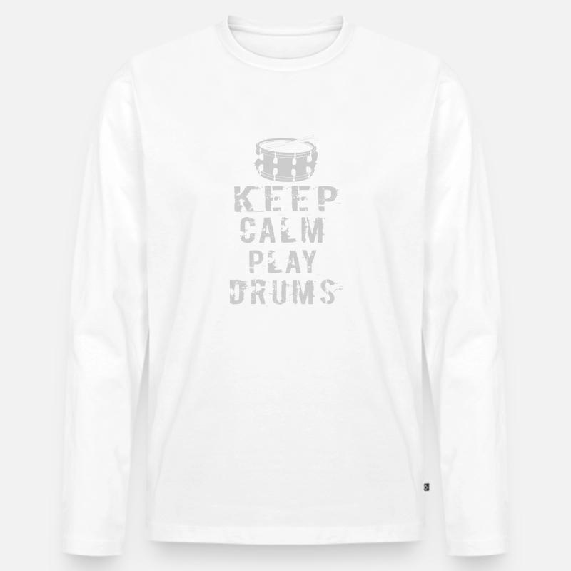 keep calm and play drums - Männer Premium Bio Langarmshirt - undefined