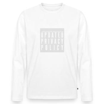 Updated Privacy Policy Datenschutz Richtlinien - Männer Premium Bio Langarmshirt - Weiß - Vorne - Nico (187cm)