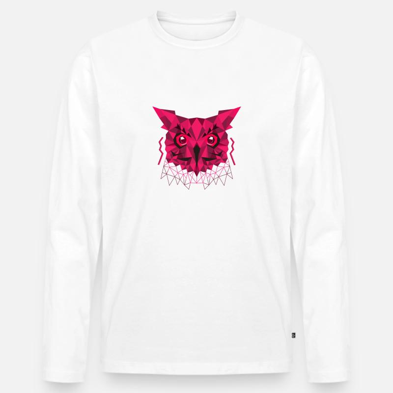 Eule - Eulenkopf - Kryptisch - Tier - Männer Premium Bio Langarmshirt - undefined