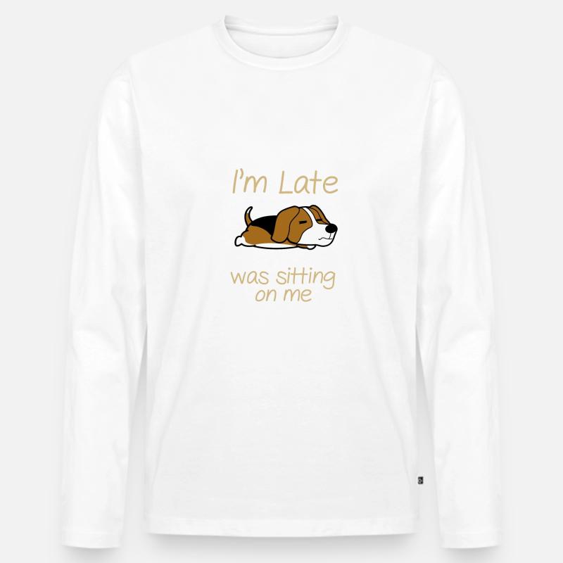beagle - Männer Premium Bio Langarmshirt - Weiß