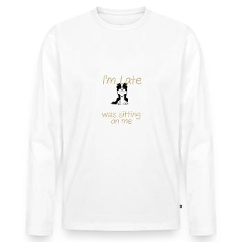 border collie - Men's Premium Organic Long Sleeve Shirt - white - Front - Nico (187cm)