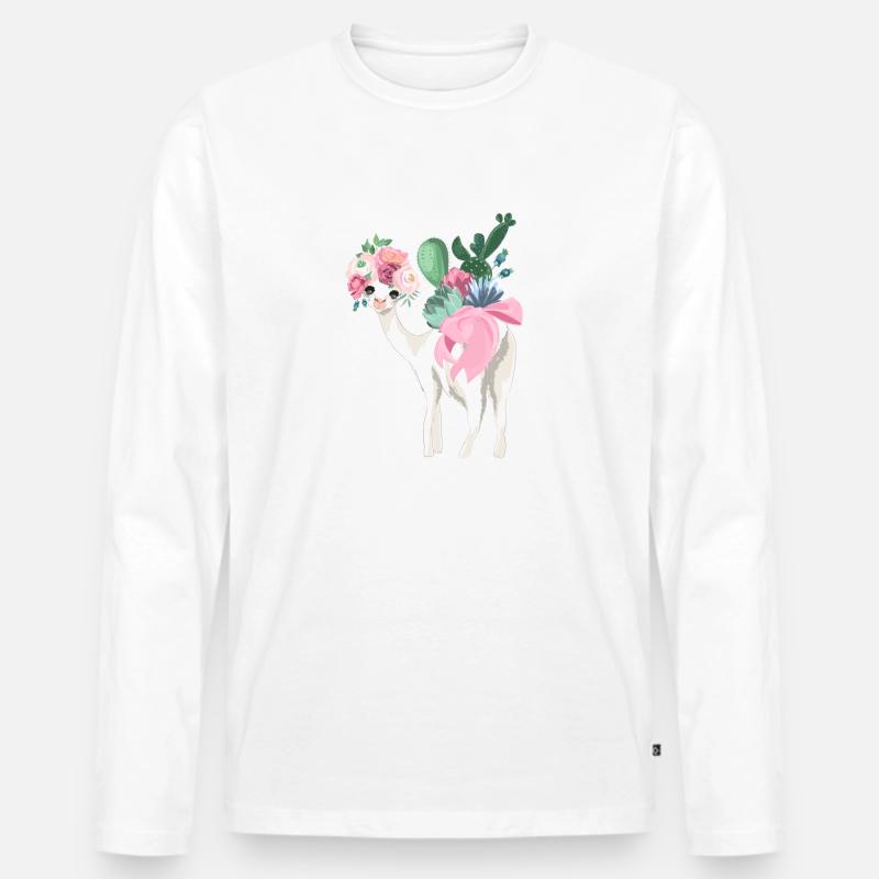 hello Lama - Männer Premium Bio Langarmshirt - undefined