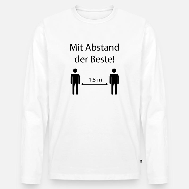 Mit Abstand der Beste - Männer Premium Bio Langarmshirt - Weiß