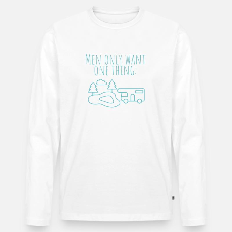 MowoT Wohnmobil am Teich - Männer Premium Bio Langarmshirt - Weiß