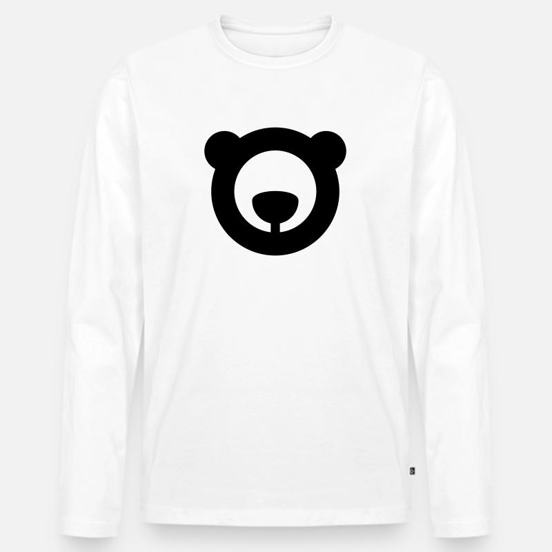 bear logo - Männer Premium Bio Langarmshirt - Weiß