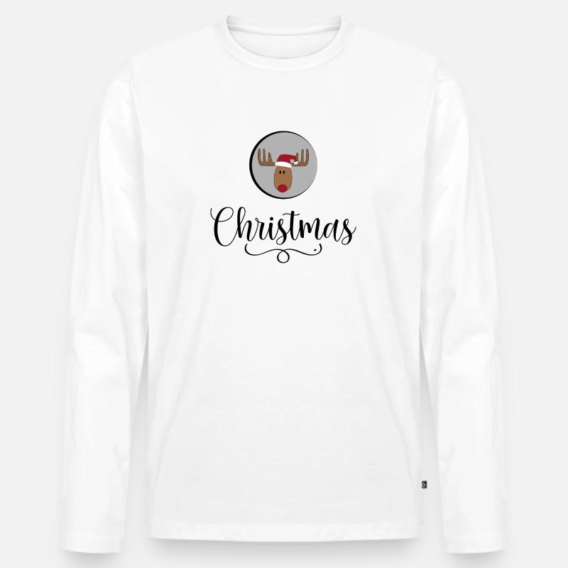 Christmas - Männer Premium Bio Langarmshirt - Weiß