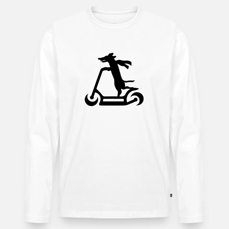 E-Scooter Roller - Männer Premium Bio Langarmshirt - Weiß