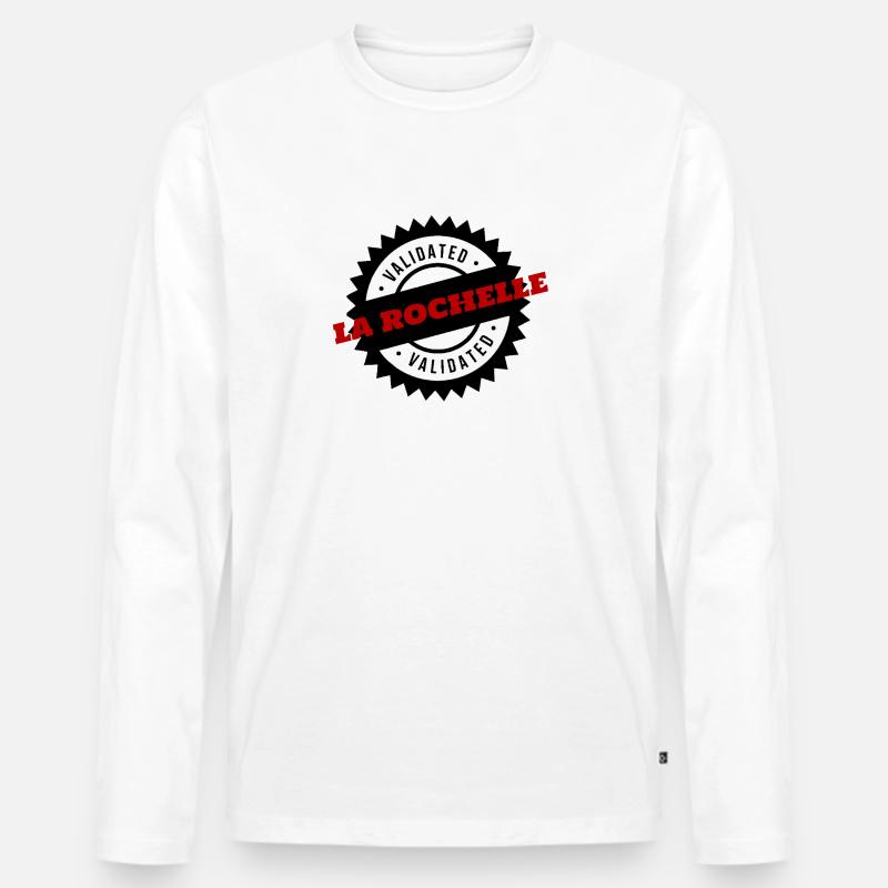 LA ROCHELLE VALIDIERT - Männer Premium Bio Langarmshirt - Weiß