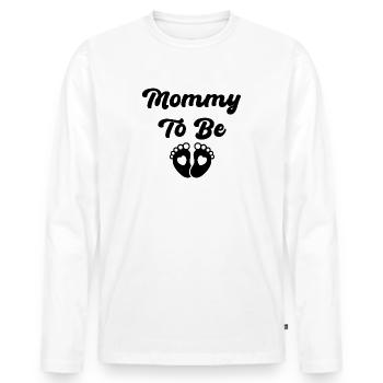 werdende Mama - Männer Premium Bio Langarmshirt - Weiß - Vorne - Nico (187cm)