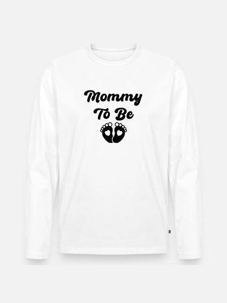 Futura mamma - Maglia a manica lunga ecologica premium da uomo - bianco