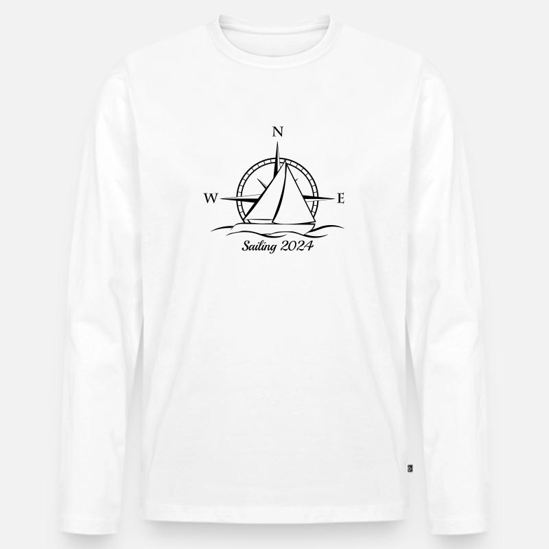 Sailing 2024 - Männer Premium Bio Langarmshirt - Weiß