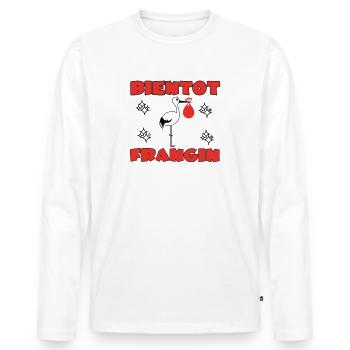 BIENTOT FRANGIN - T-shirt manches longues Premium bio Homme - blanc - Devant - Nico (187cm)