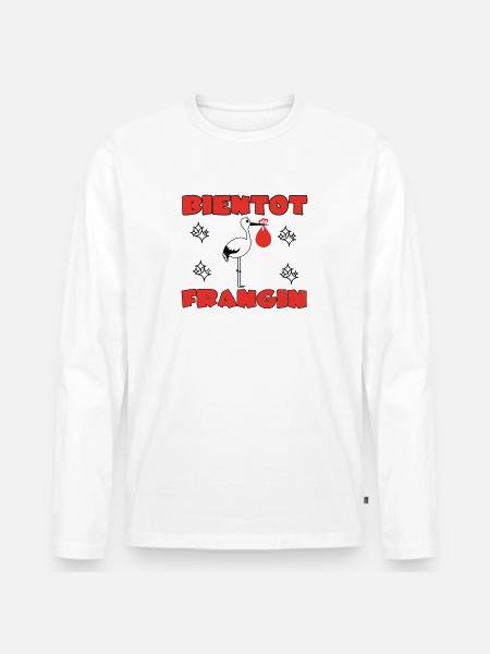 BALD BRUDER - Männer Premium Bio Langarmshirt - Weiß