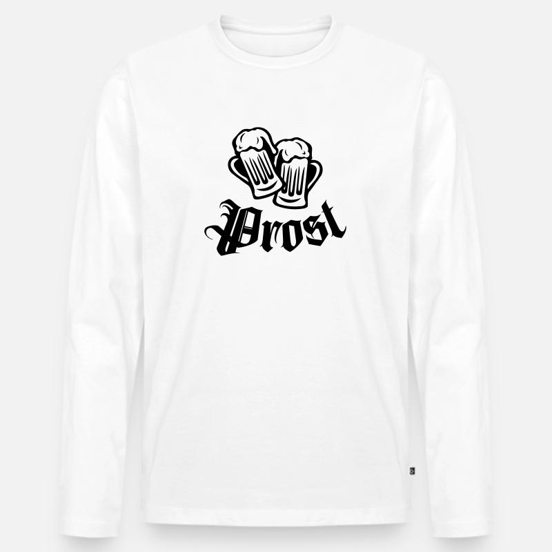 bier prost - Männer Premium Bio Langarmshirt - Weiß
