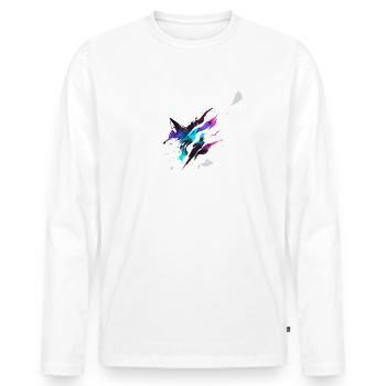 Cosmic Fox - Men's Premium Organic Long Sleeve Shirt - white - Front - Nico (187cm)
