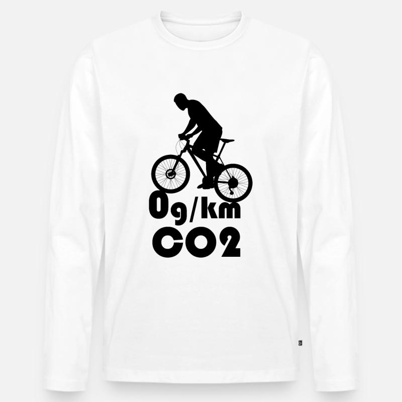 Klimawandel CO2 Neutral Radfahren - Männer Premium Bio Langarmshirt - Weiß
