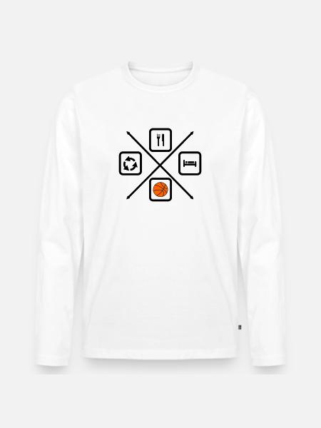 Cycle de vie d’un basketteur,Basketball - T-shirt manches longues Premium bio Homme - blanc