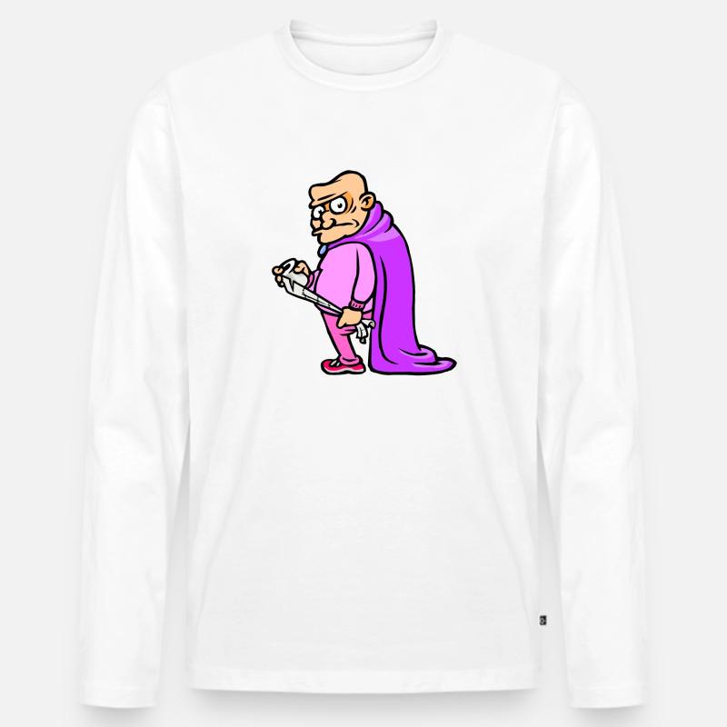 Durchfallmann Motiv "Souverän" - Männer Premium Bio Langarmshirt - Weiß