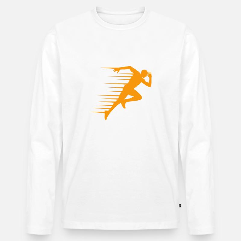 Run - Männer Premium Bio Langarmshirt - Weiß