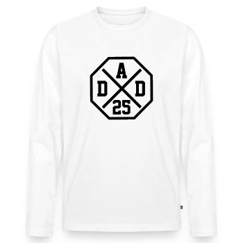 Dad 25 Dad Baby Dad 2025 Father's Day Gift - Men's Premium Organic Long Sleeve Shirt - white - Front - Nico (187cm)