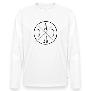 Dad 26 Vater Baby Papa 2026 Vatertagsgeschenk - Männer Premium Bio Langarmshirt - Weiß - Vorne - Nico (187cm)