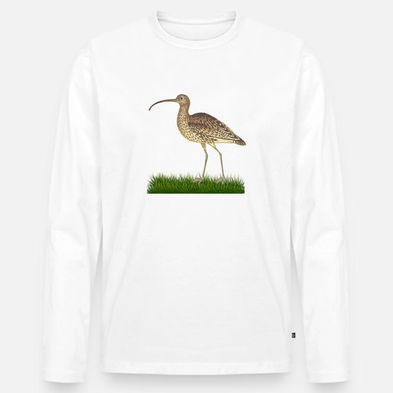 Vogel - Männer Premium Bio Langarmshirt - Weiß