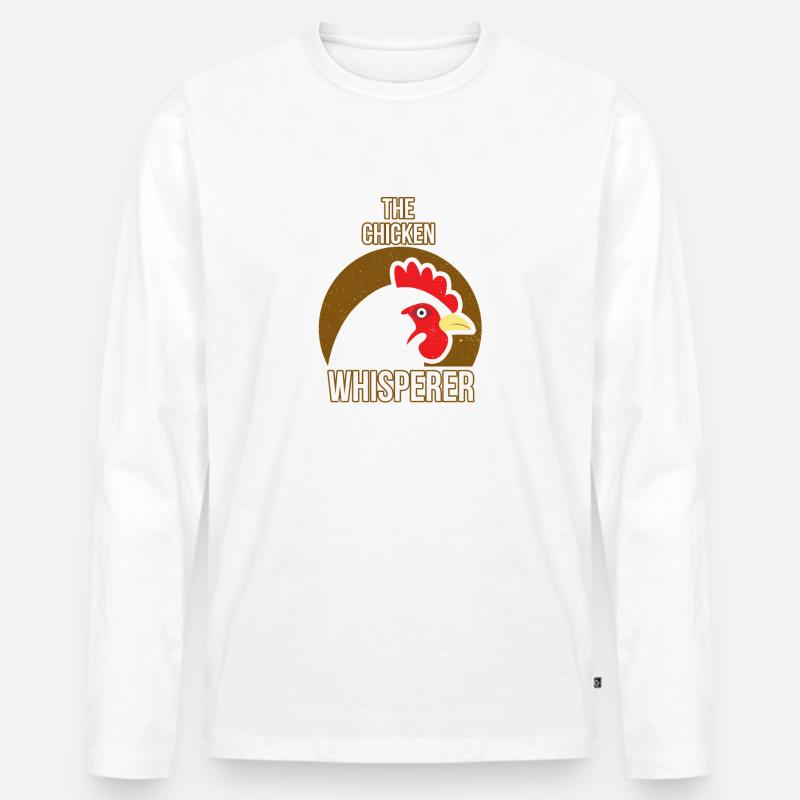 Chicken Whisperer - Männer Premium Bio Langarmshirt - Weiß