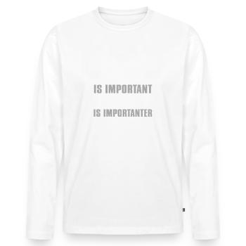 L'anglais est important Les mathématiques sont importantes - T-shirt manches longues Premium bio Homme - blanc - Devant - Nico (187cm)