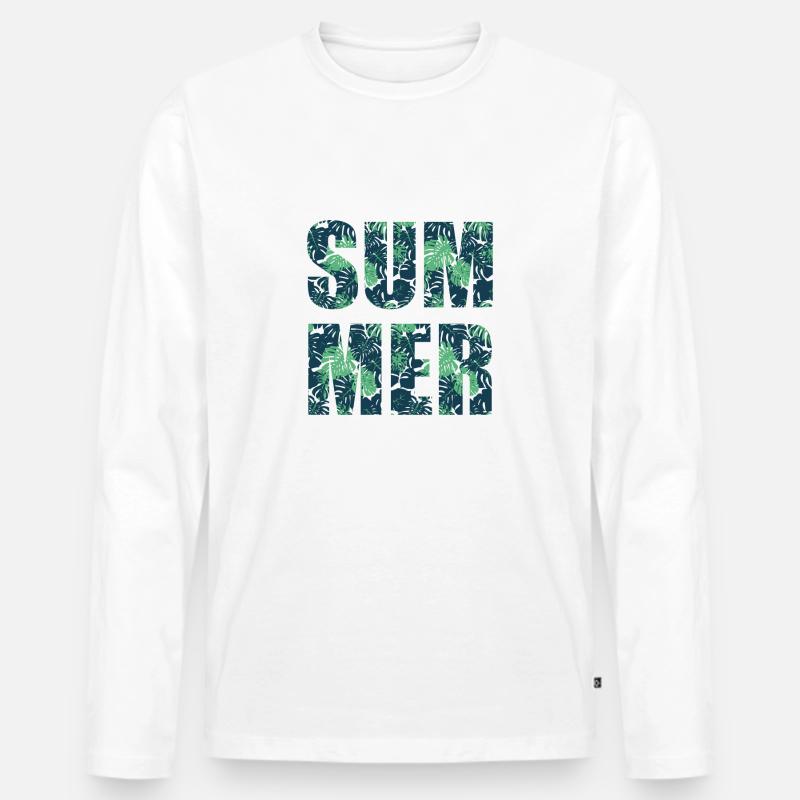 summer - Men's Premium Organic Long Sleeve Shirt - white