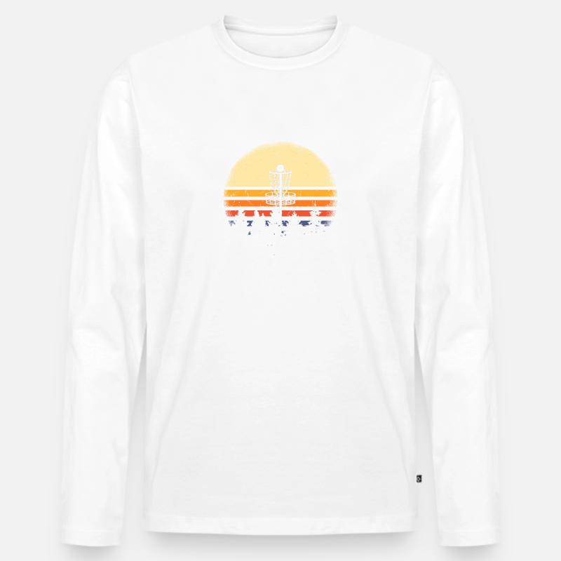 Discgolf Disc Ultimate - Männer Premium Bio Langarmshirt - Weiß