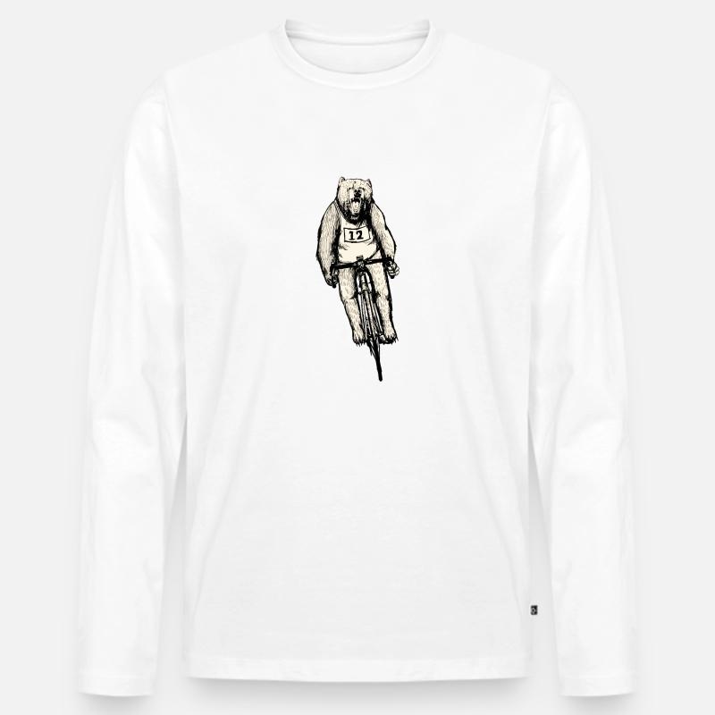 Fahrrad - Männer Premium Bio Langarmshirt - Weiß