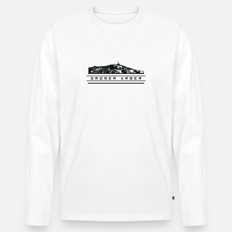 Großer Arber - Männer Premium Bio Langarmshirt - Weiß