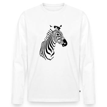 Zebra - Männer Premium Bio Langarmshirt - Weiß - Vorne - Nico (187cm)