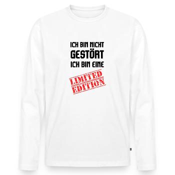 I'm not bothered, Limited Edition - Men's Premium Organic Long Sleeve Shirt - white - Front - Nico (187cm)