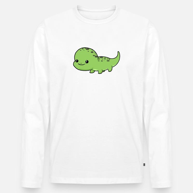 Kleiner Salamander - Männer Premium Bio Langarmshirt - Weiß