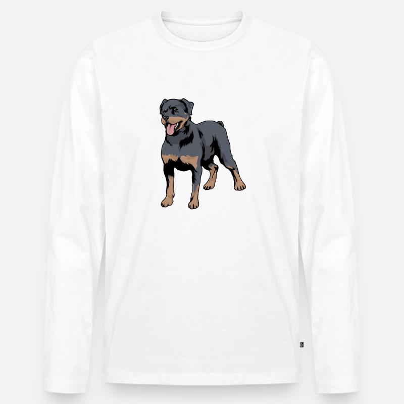 Rottweiler - Männer Premium Bio Langarmshirt - Weiß
